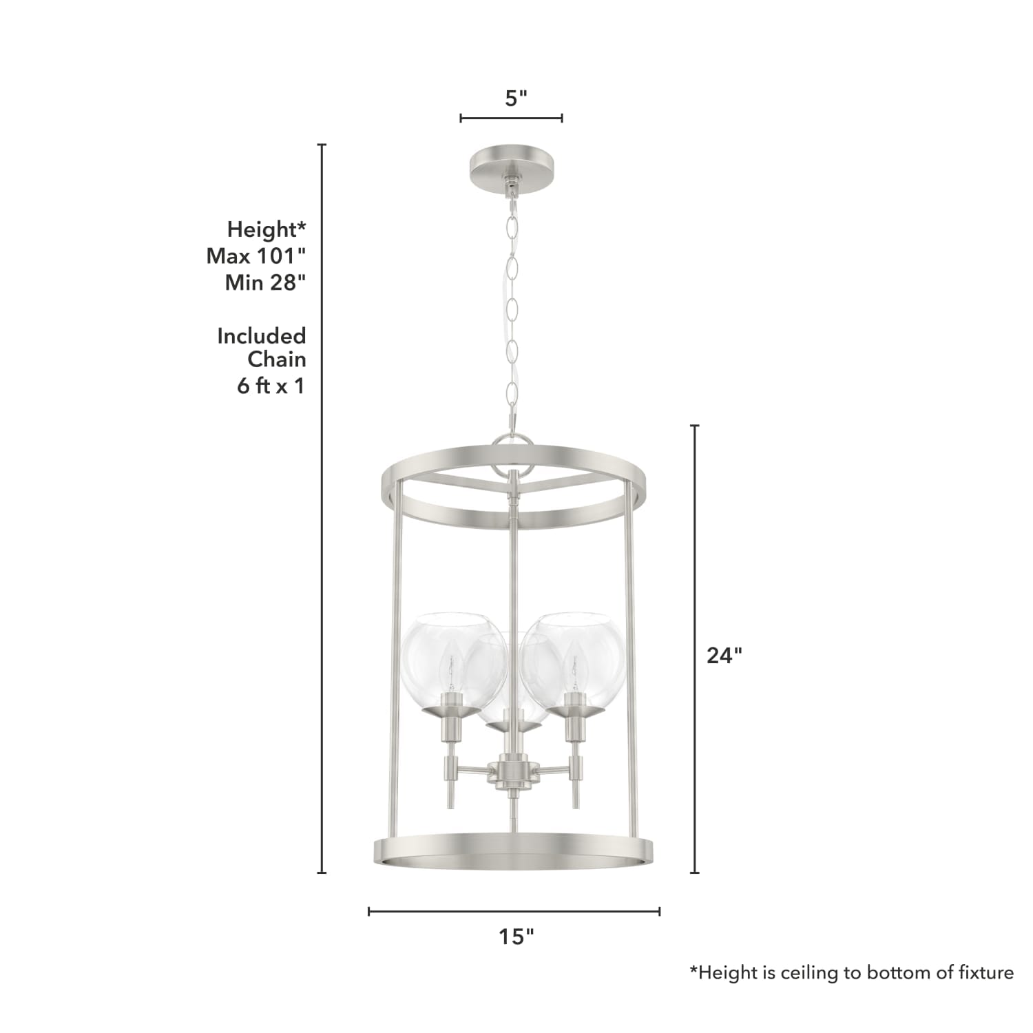 Xidane 3 Light 15 Inch Foyer Lantern - Image 4