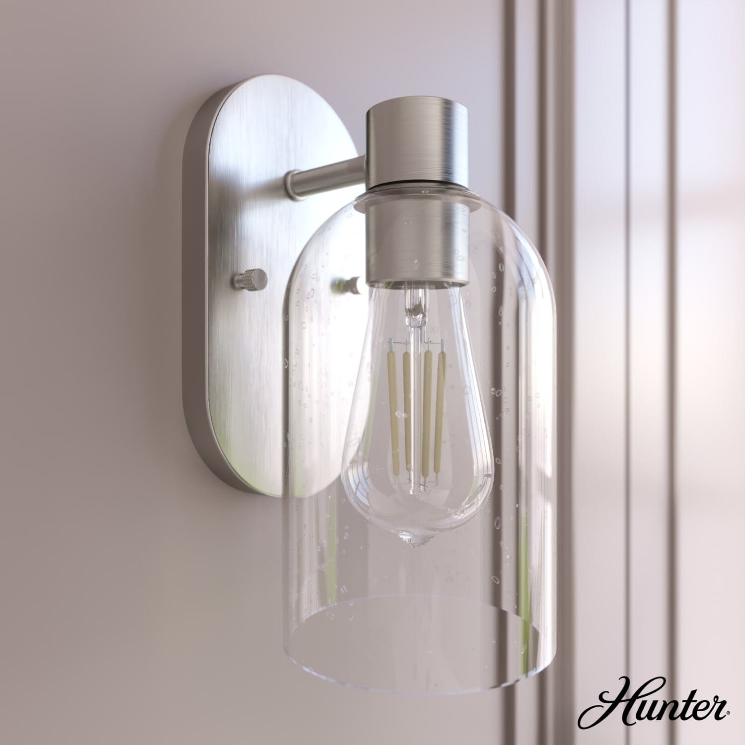 Lochemeade Clear Seeded Glass 1 Light Sconce - Image 2