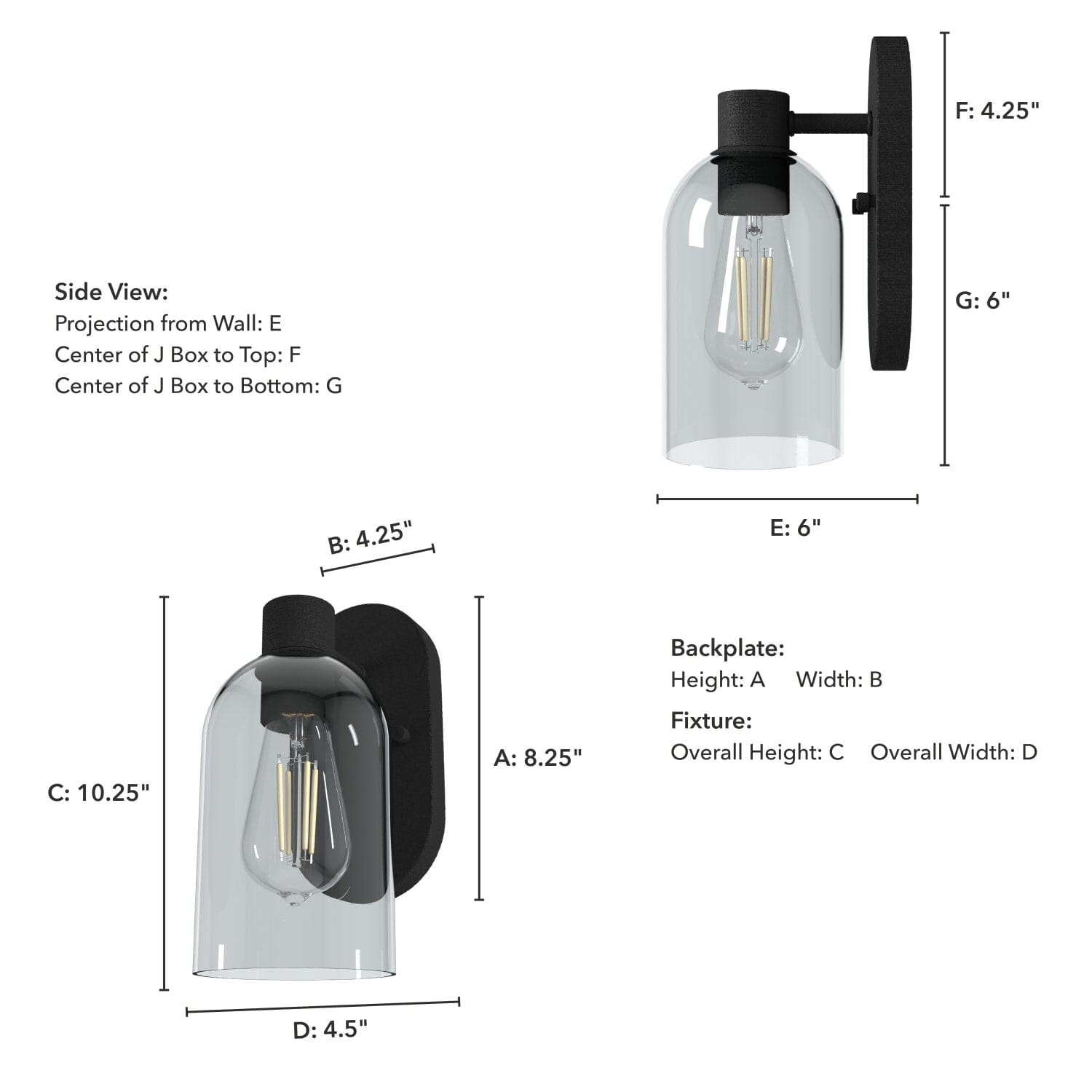 Lochemeade Smoked Glass 1 Light Sconce - Image 4