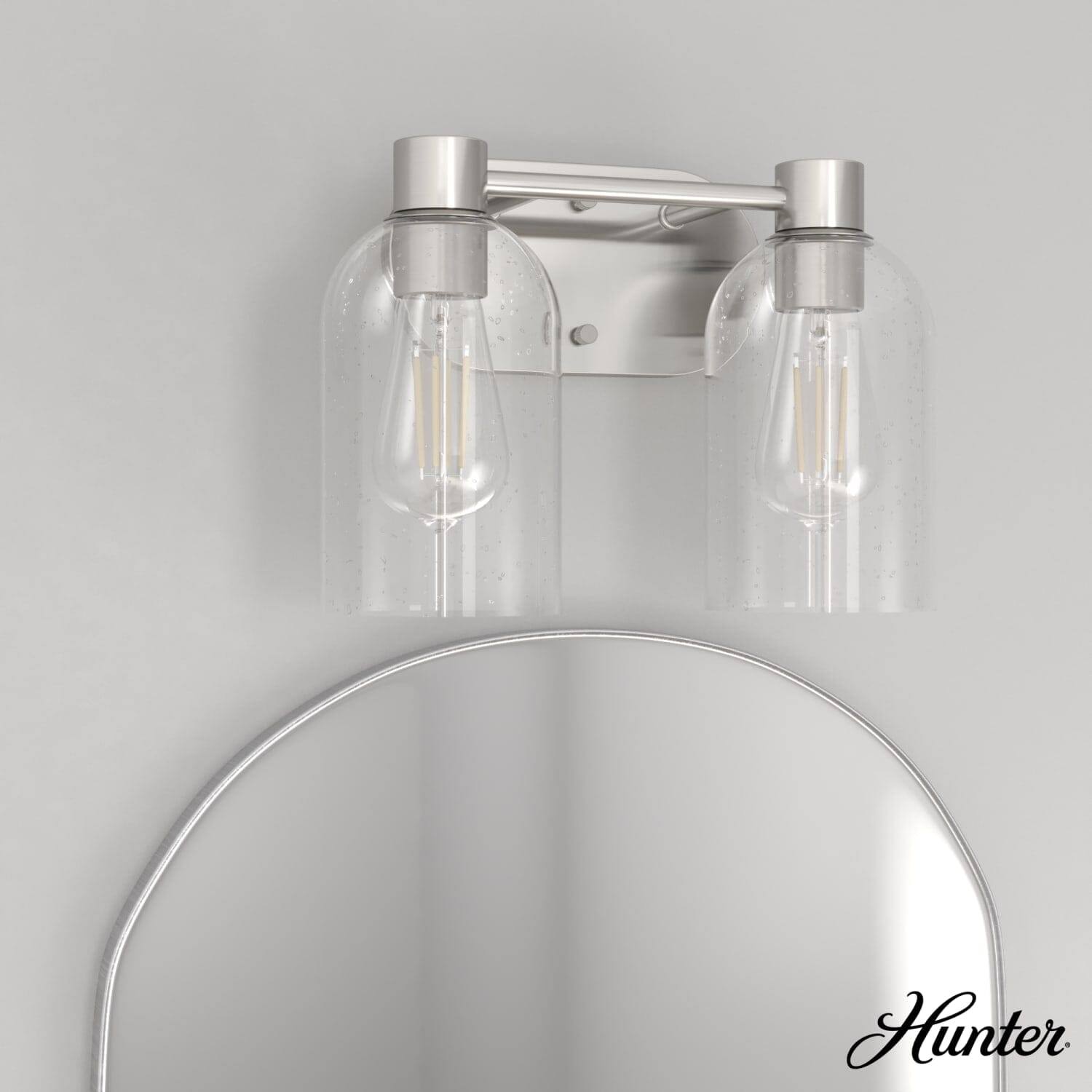 Lochemeade Clear Seeded Glass 2 Light Vanity