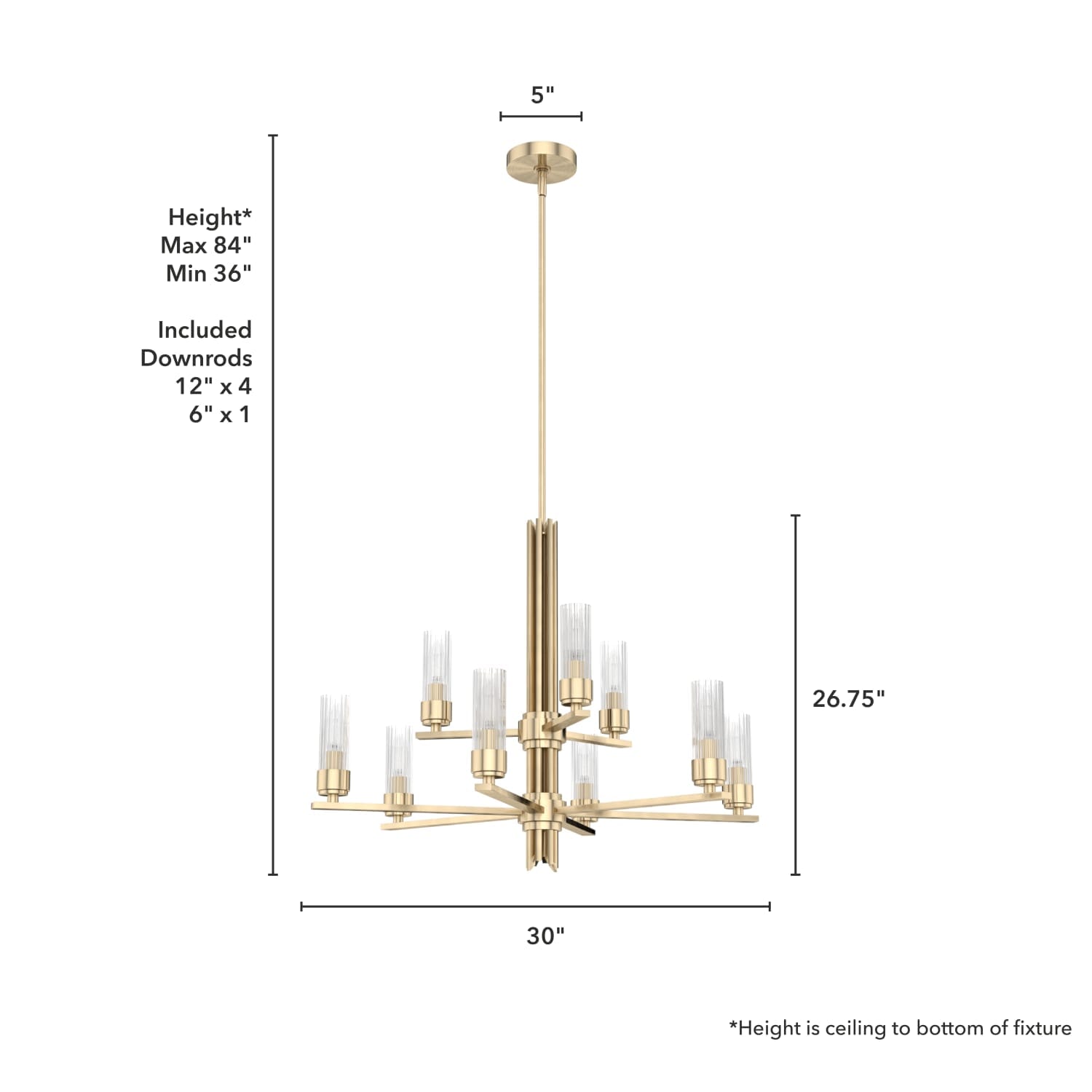 Gatz 9 Light 2-tier Chandelier - Image 4