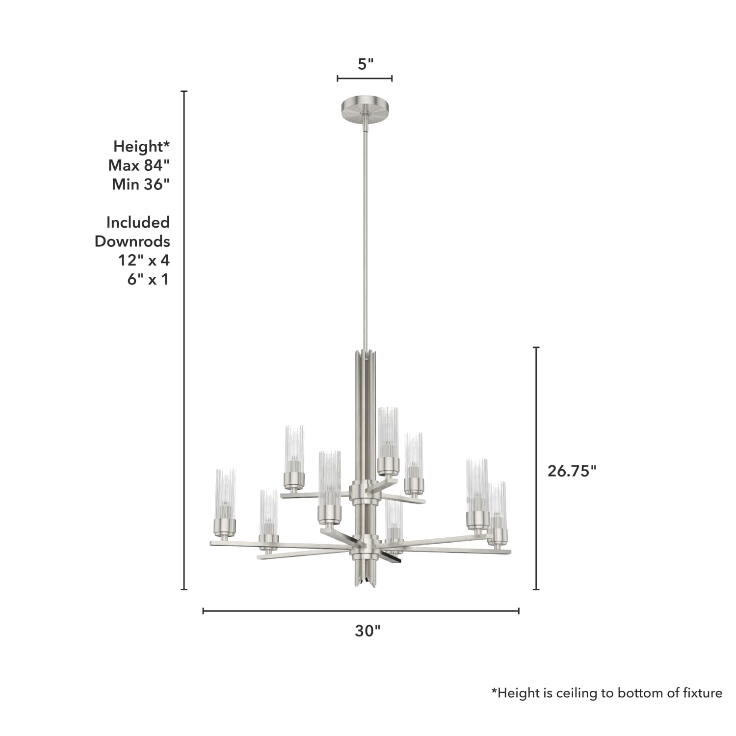 Gatz Chandelier 9 Light 2-tier - Image 4