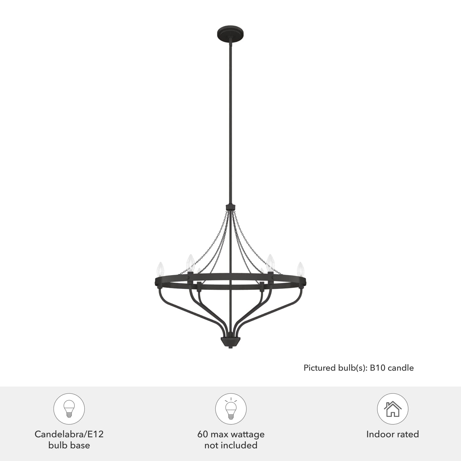 Merlin 6 Light Chandelier - Image 6