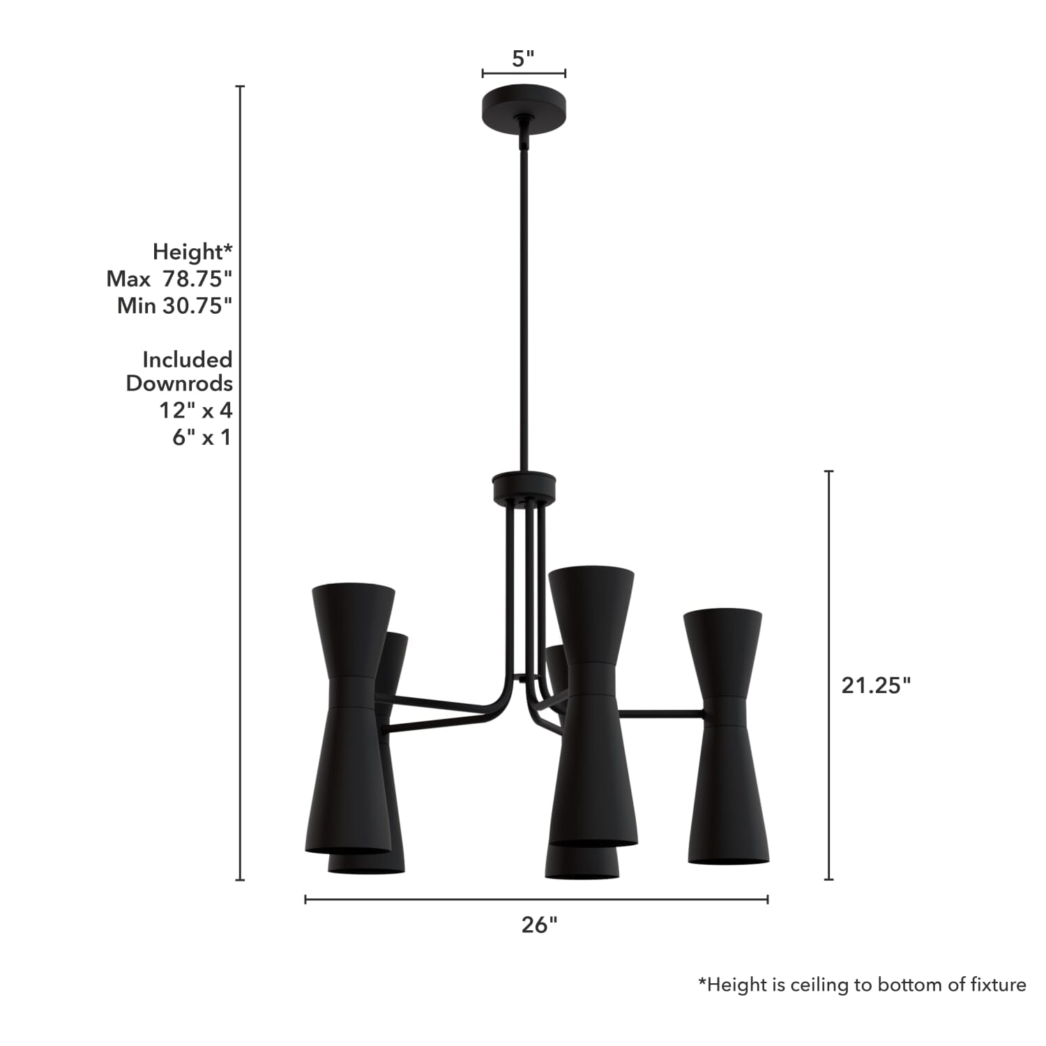 Zola Up and Down 10 Light 26 Inch Chandelier - Image 4