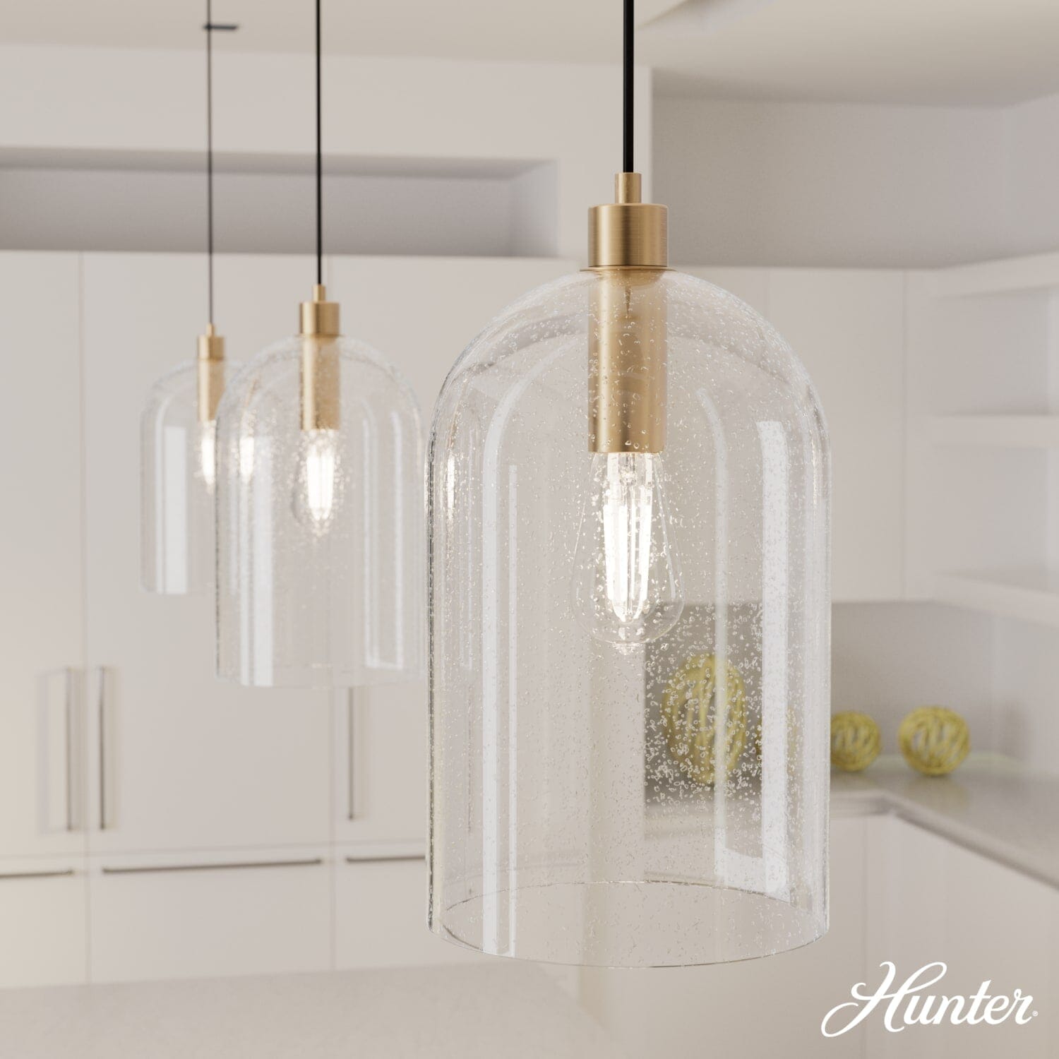 Lochemeade Clear Seeded Glass 1 Light Large pendant