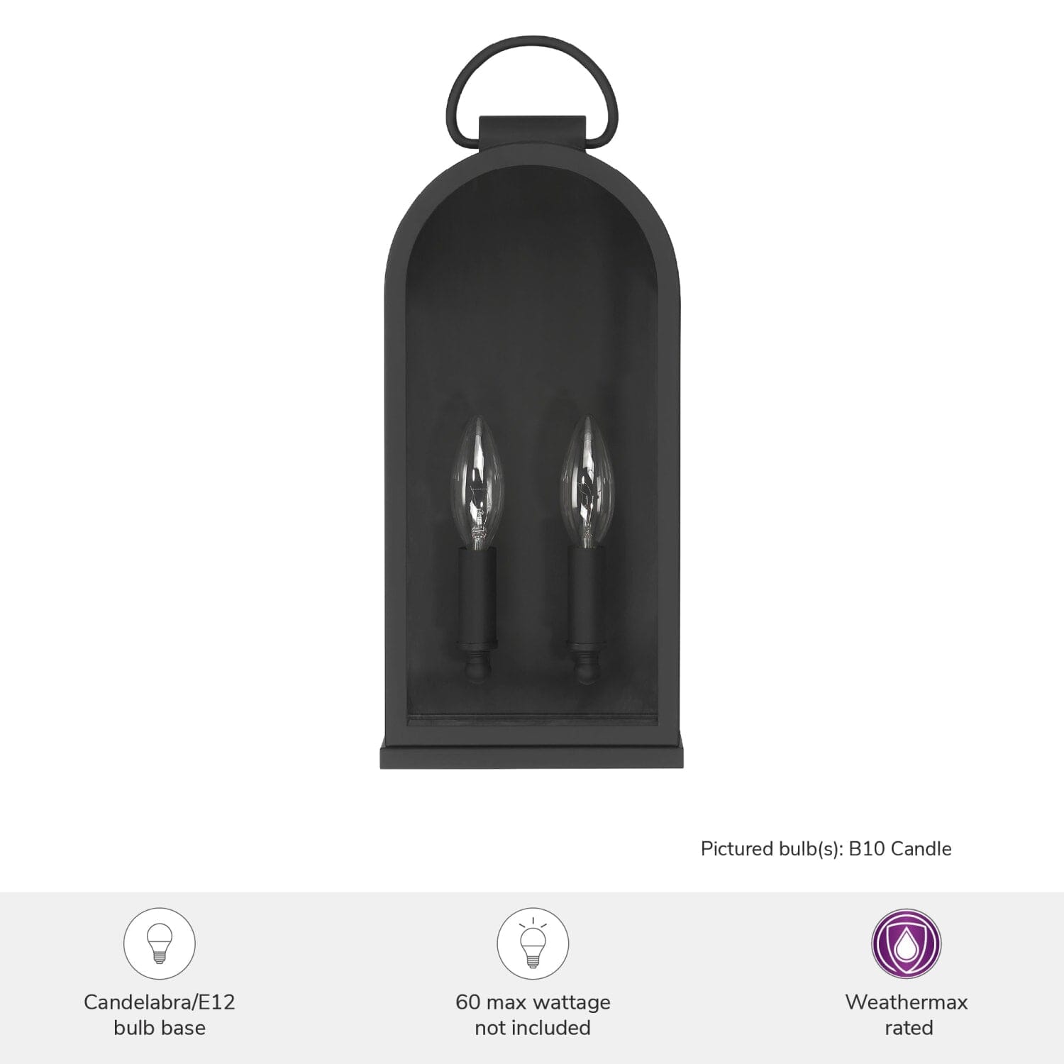 Kendra Bell Outdoor WeatherMax 2 Light Large 16 Inch Wall Light - Image 3