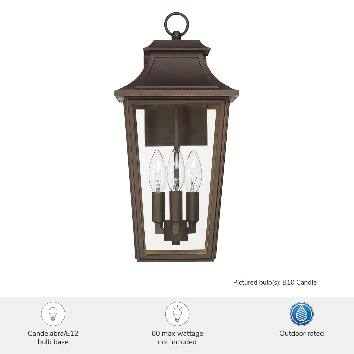 Spring Cove Outdoor 3 Light Large 17 Inch Wall Light - Image 6