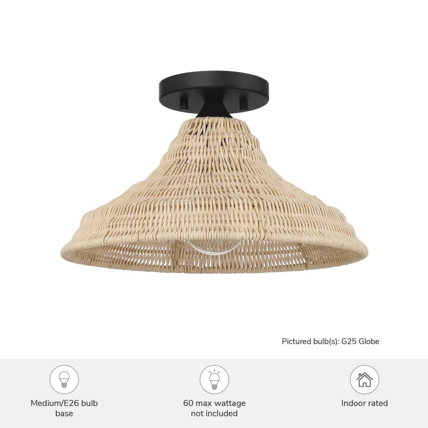 Agoura 1 Light Medium 14 Inch Flush Mount - Image 3