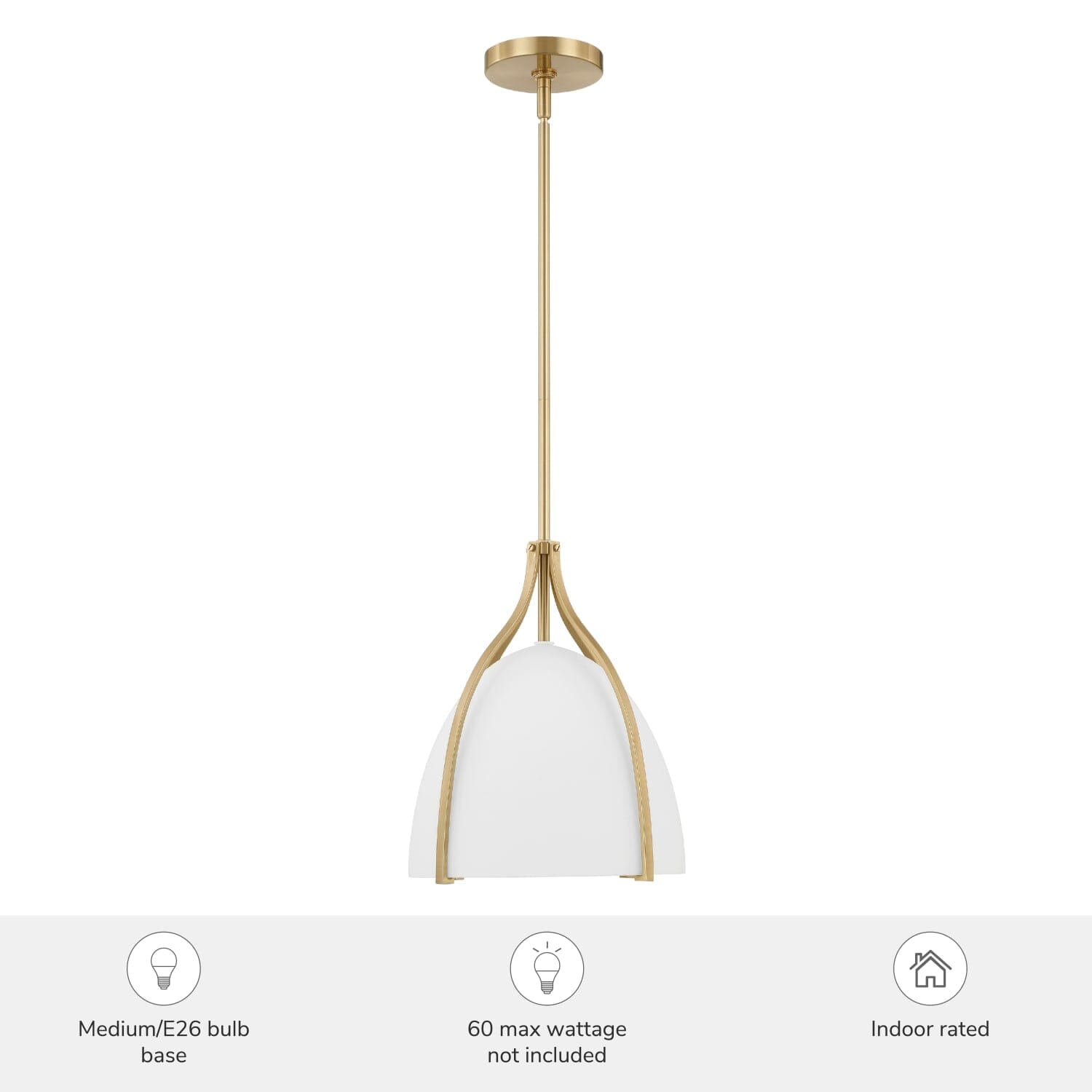 Arcelia White Glass 1 Light Medium 12 Inch Pendant - Image 6