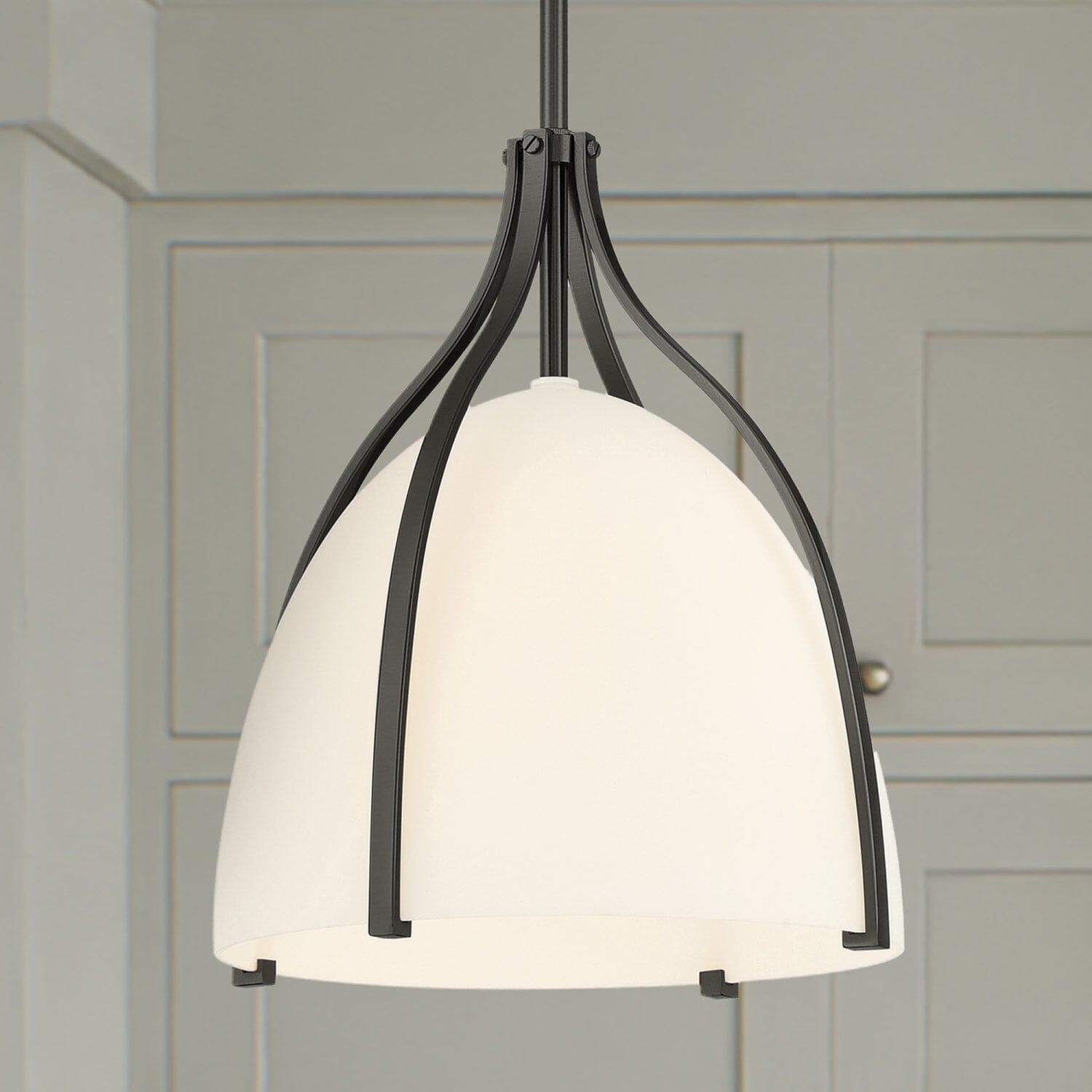 Arcelia White Glass 1 Light Medium 12 Inch Pendant