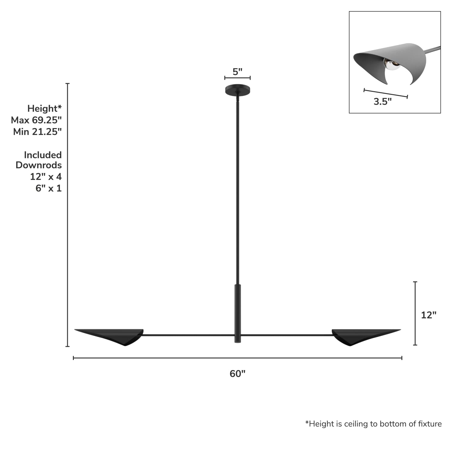Merian 2 Light Extra Large 65 Inch Linear - Image 4