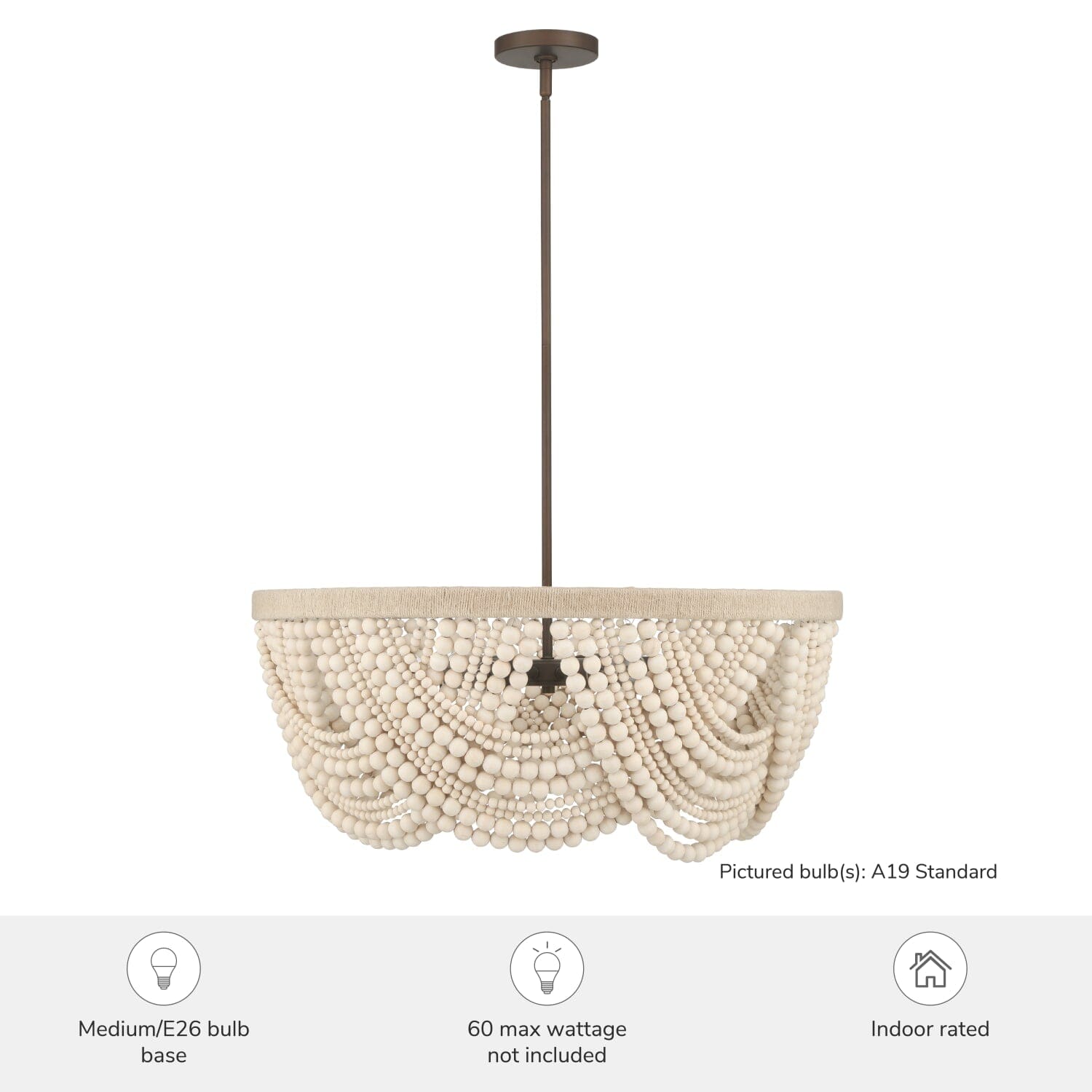 Autumndale 6 Light Medium 28 Inch Chandelier - Image 3