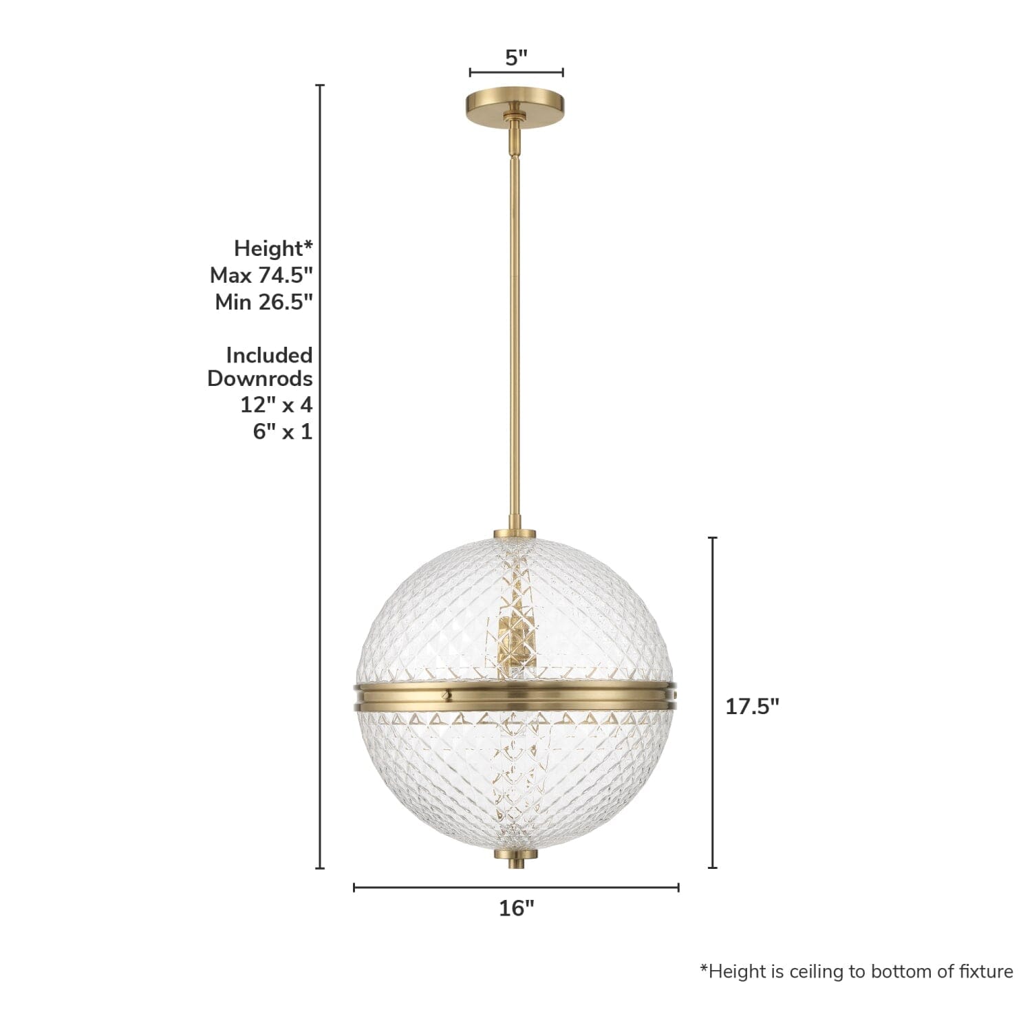 Bay Hollow 1 Light Large 16 Inch Pendant - Image 4
