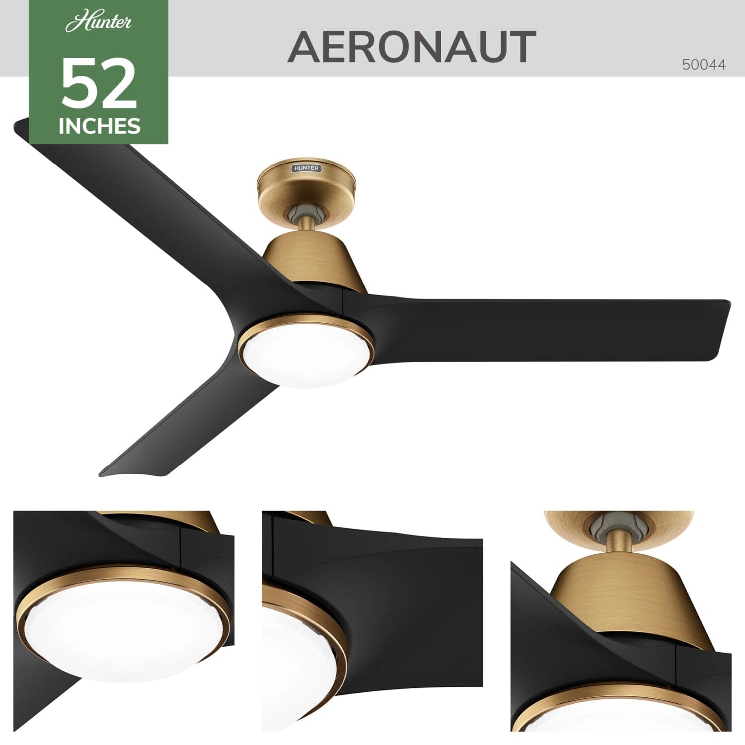 Aeronaut Outdoor Smart Fan with LED Light 52 inch with Remote - Image 5