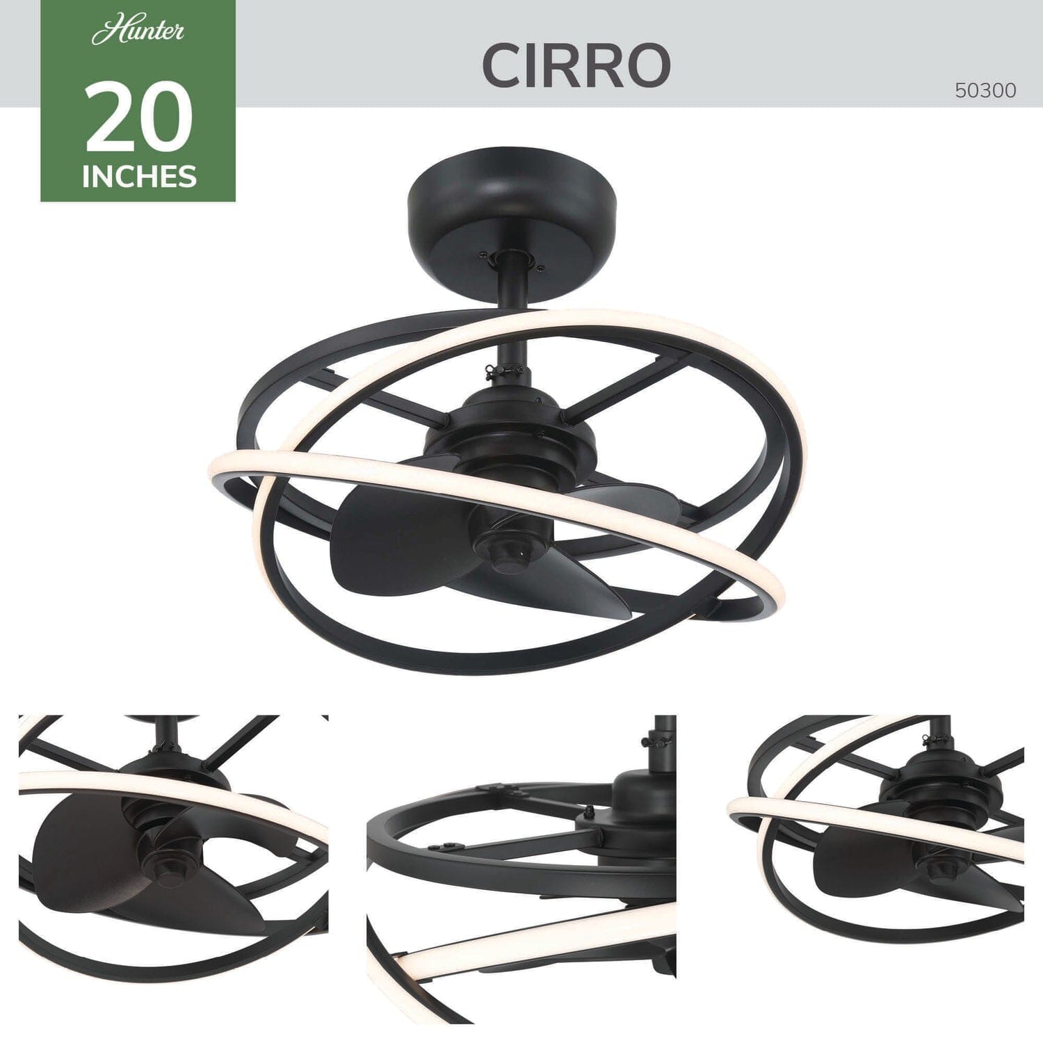 Cirro Indoor SureSpeed Fandelier 20 inch with Light and Remote - Image 6