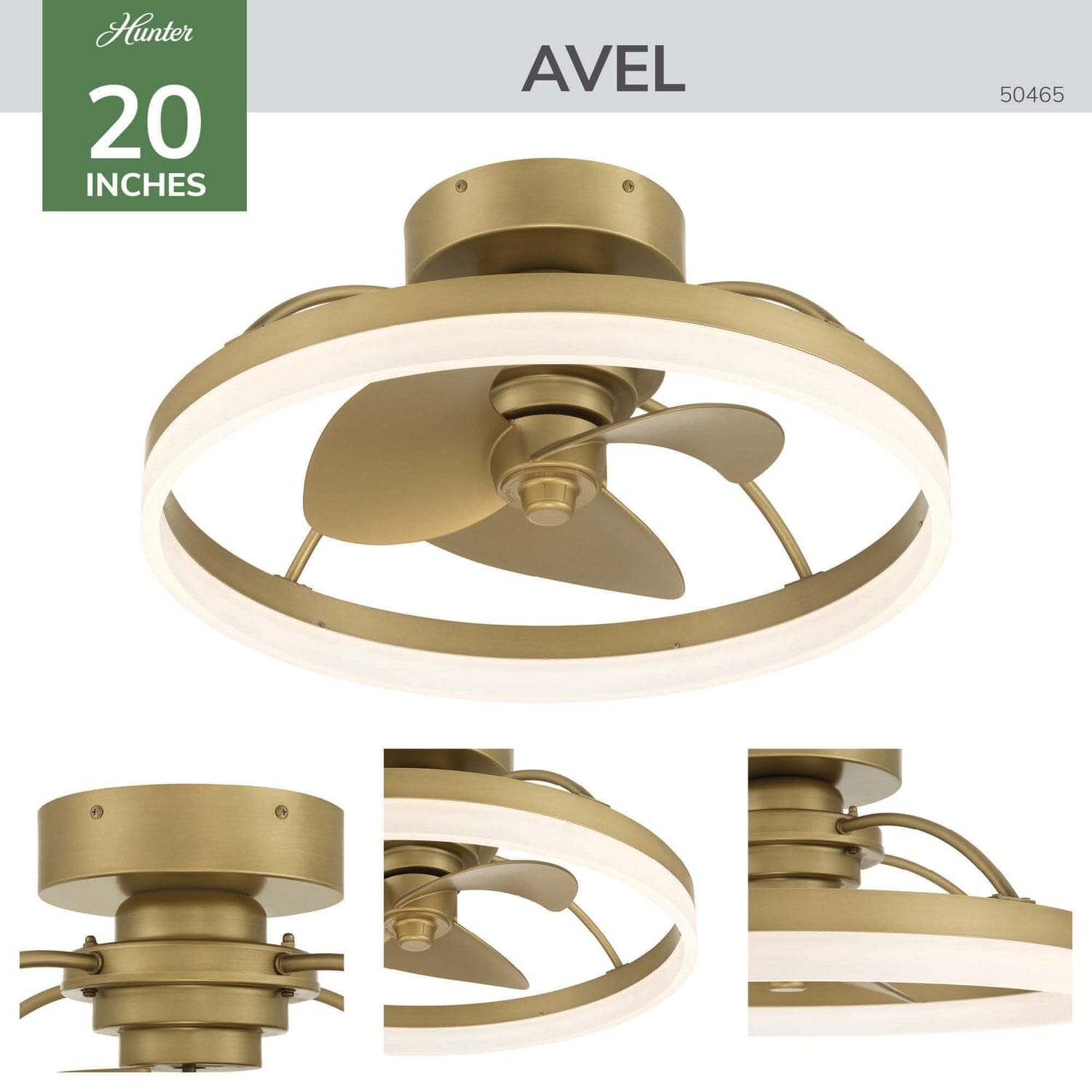 Avel Indoor SureSpeed Low Profile Fandelier 20 inch with Light and Remote - Image 5