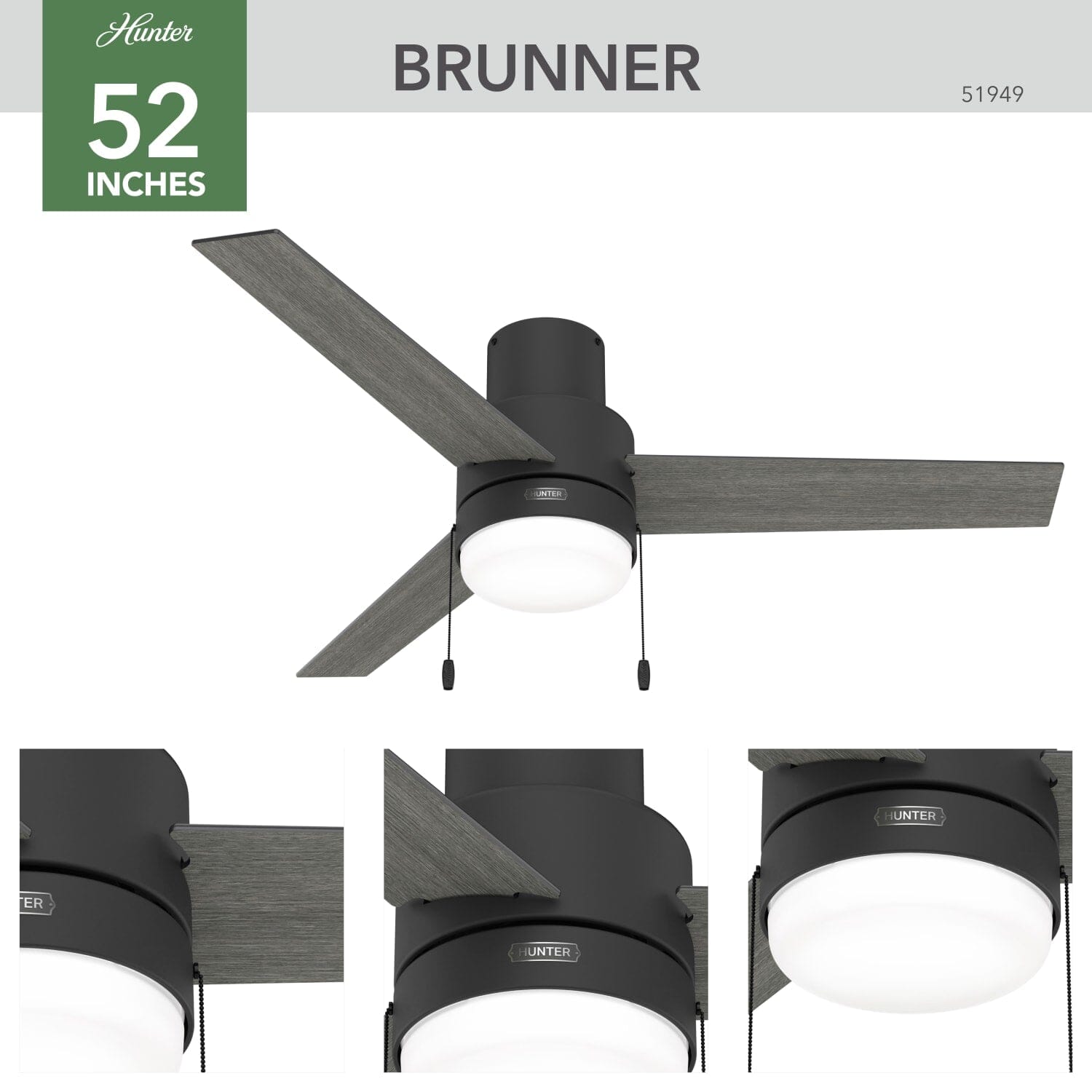 Brunner Low Profile with LED Light 52 inch - Image 4