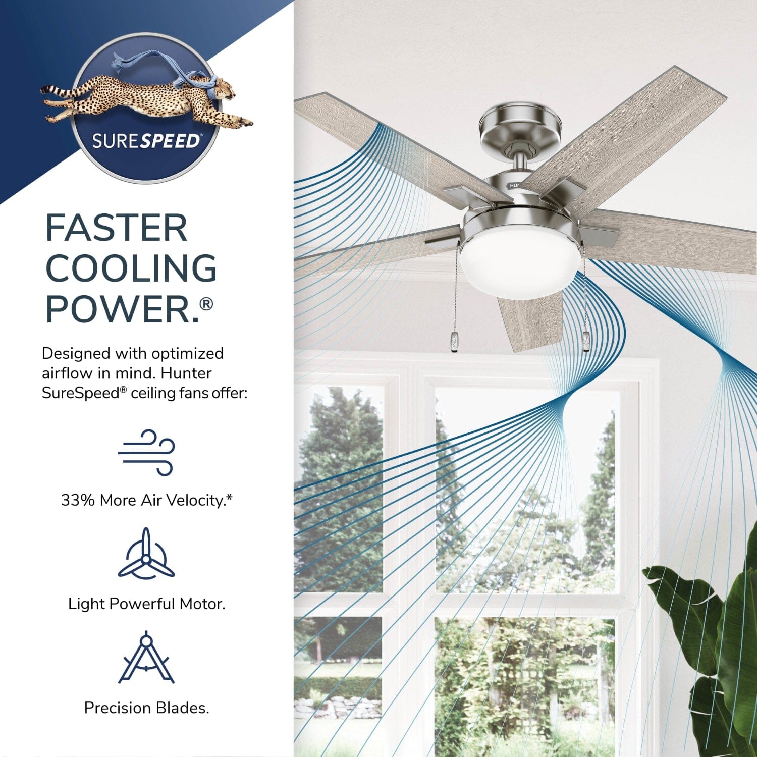44in Indoor Ceiling Fan with LED Light - Image 16