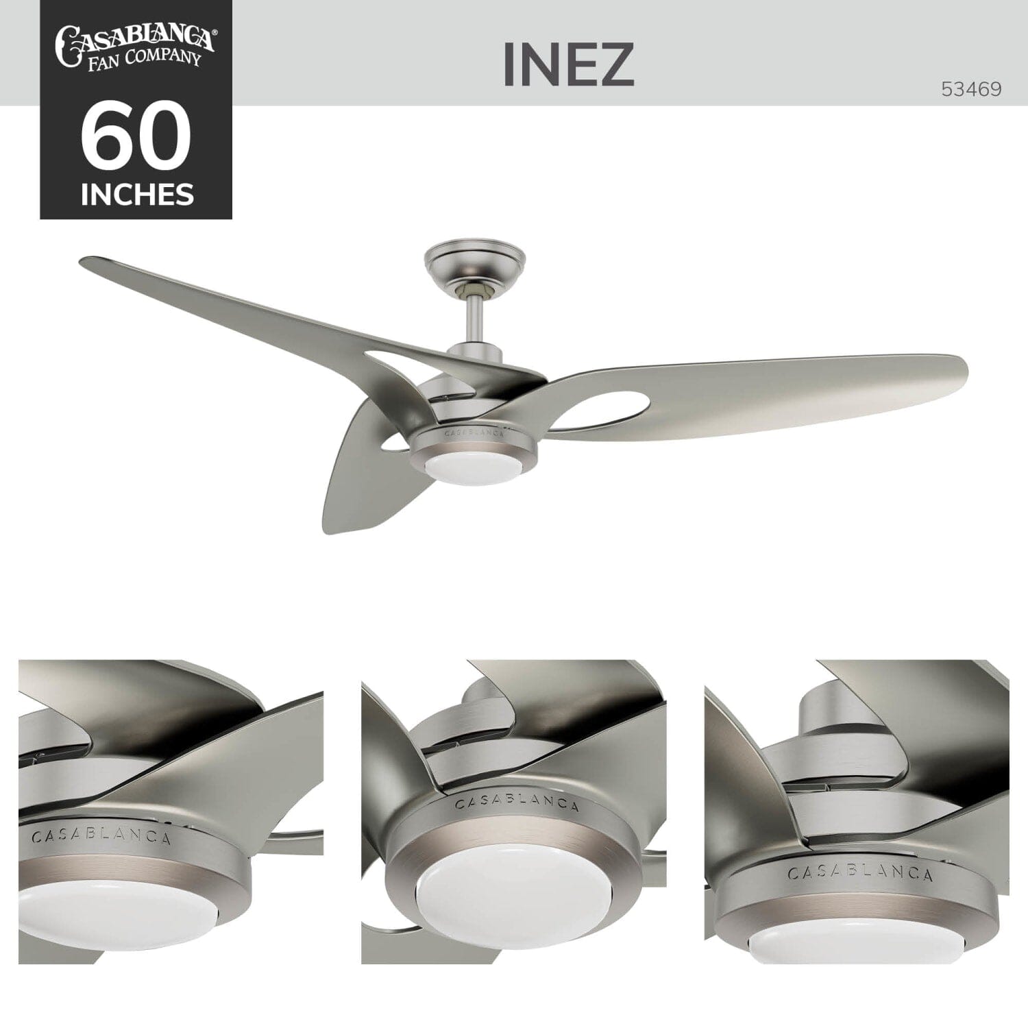 Inez Outdoor ENERGY STAR DC with LED Light 60 inch with remote and wall control - Image 5