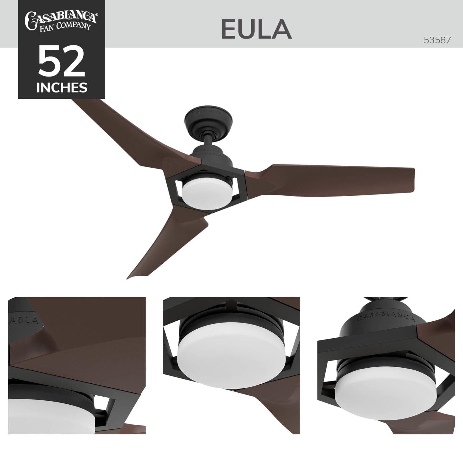 Eula Outdoor ENERGY STAR DC with LED Light 52 inch with remote and wall control - Image 4