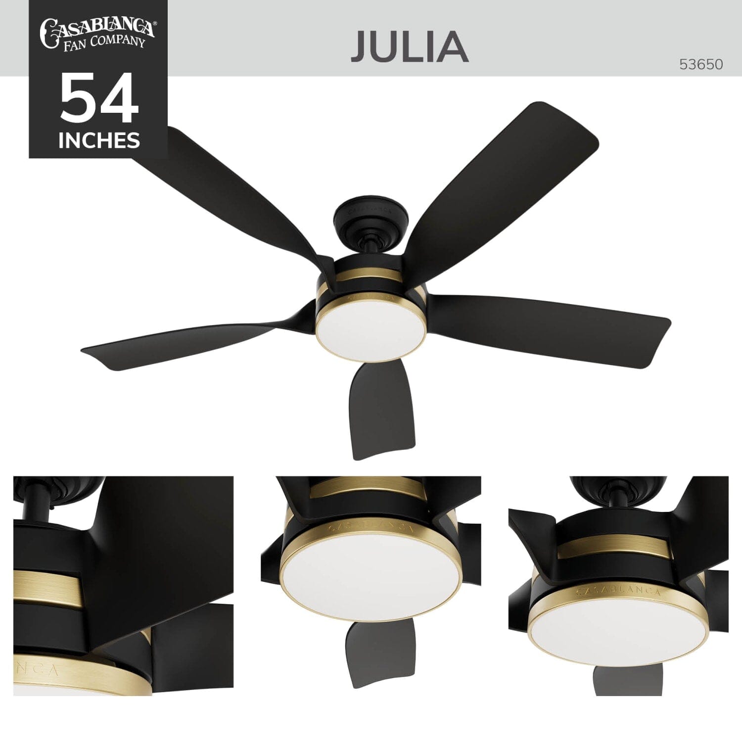 Julia Outdoor Energy Star DC with LED Light 52 inch with remote and wall control - Image 4