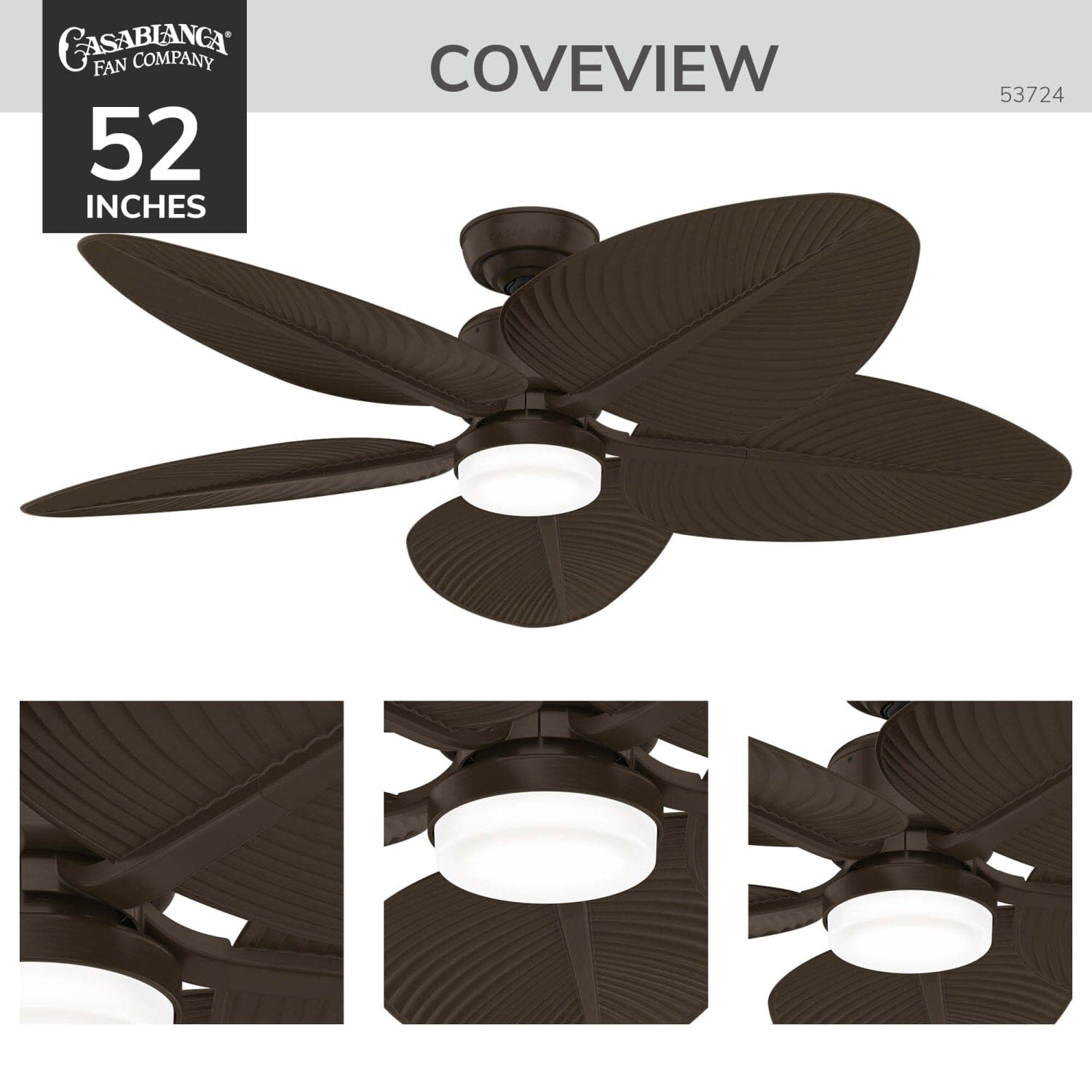 Coveview Outdoor with LED Light 52 inch with wall control and remote - Image 4