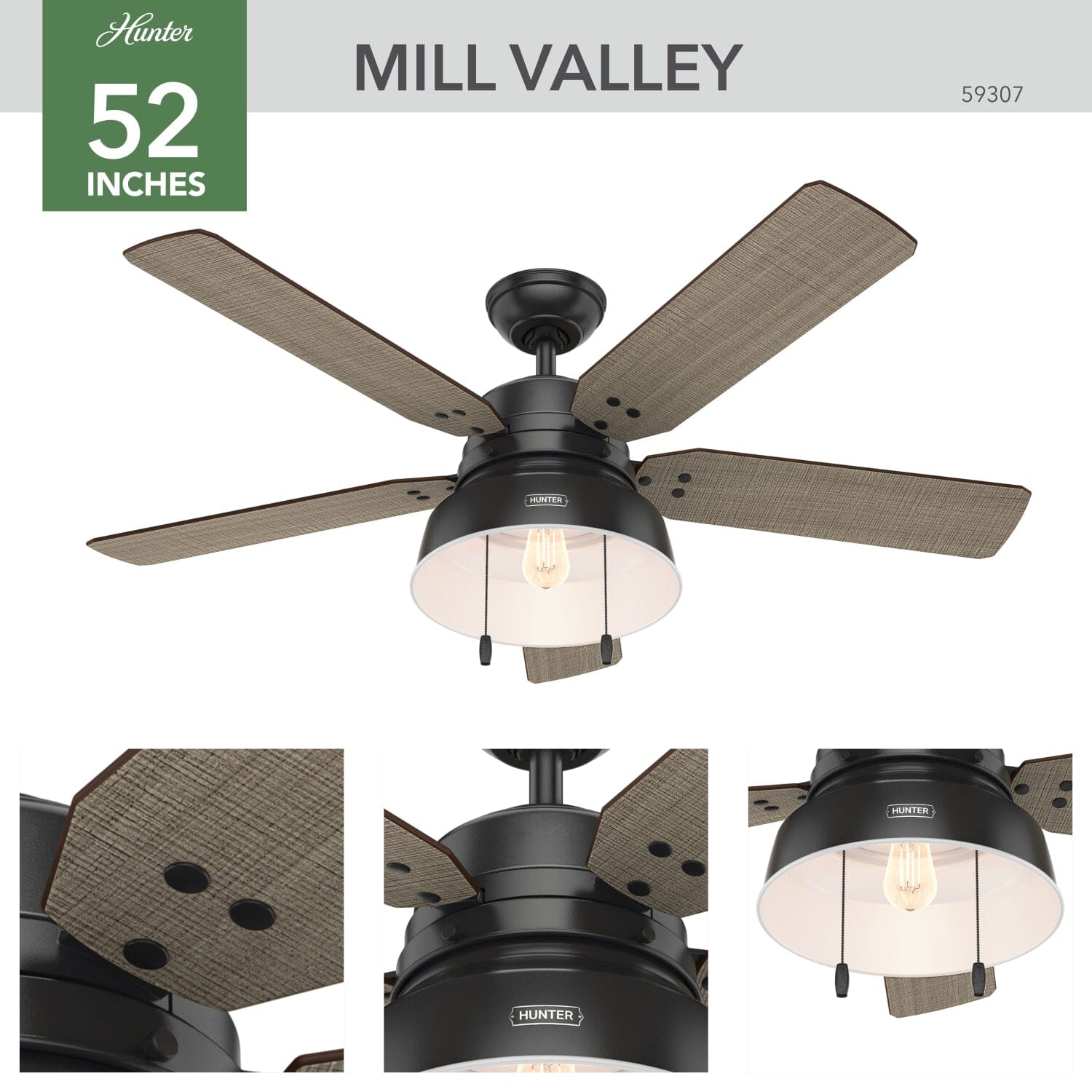 Mill Valley Outdoor with Light 52 inch - Image 3