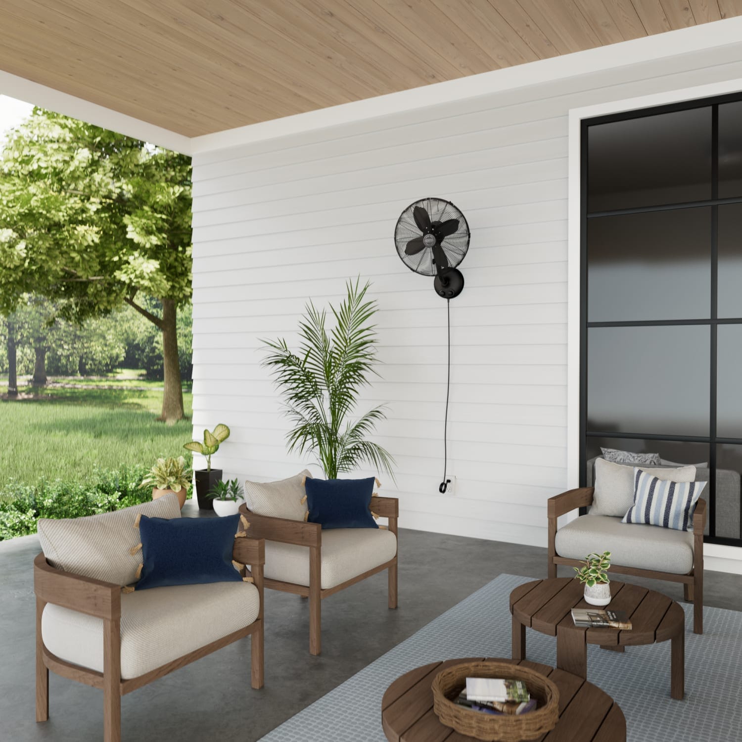 Oscillating Wall Mounted Fan 16 inch 3 speeds - Image 2