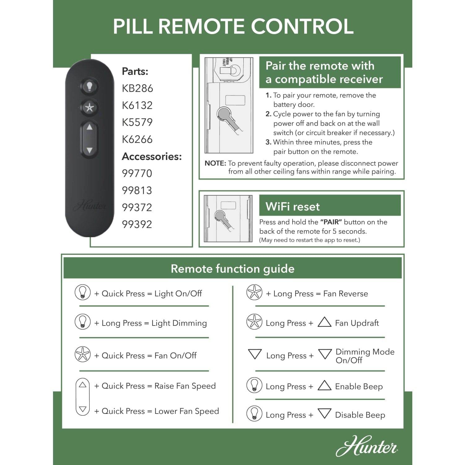 Universal Fan-Light Remote Control with Receiver - 99770 - Image 6
