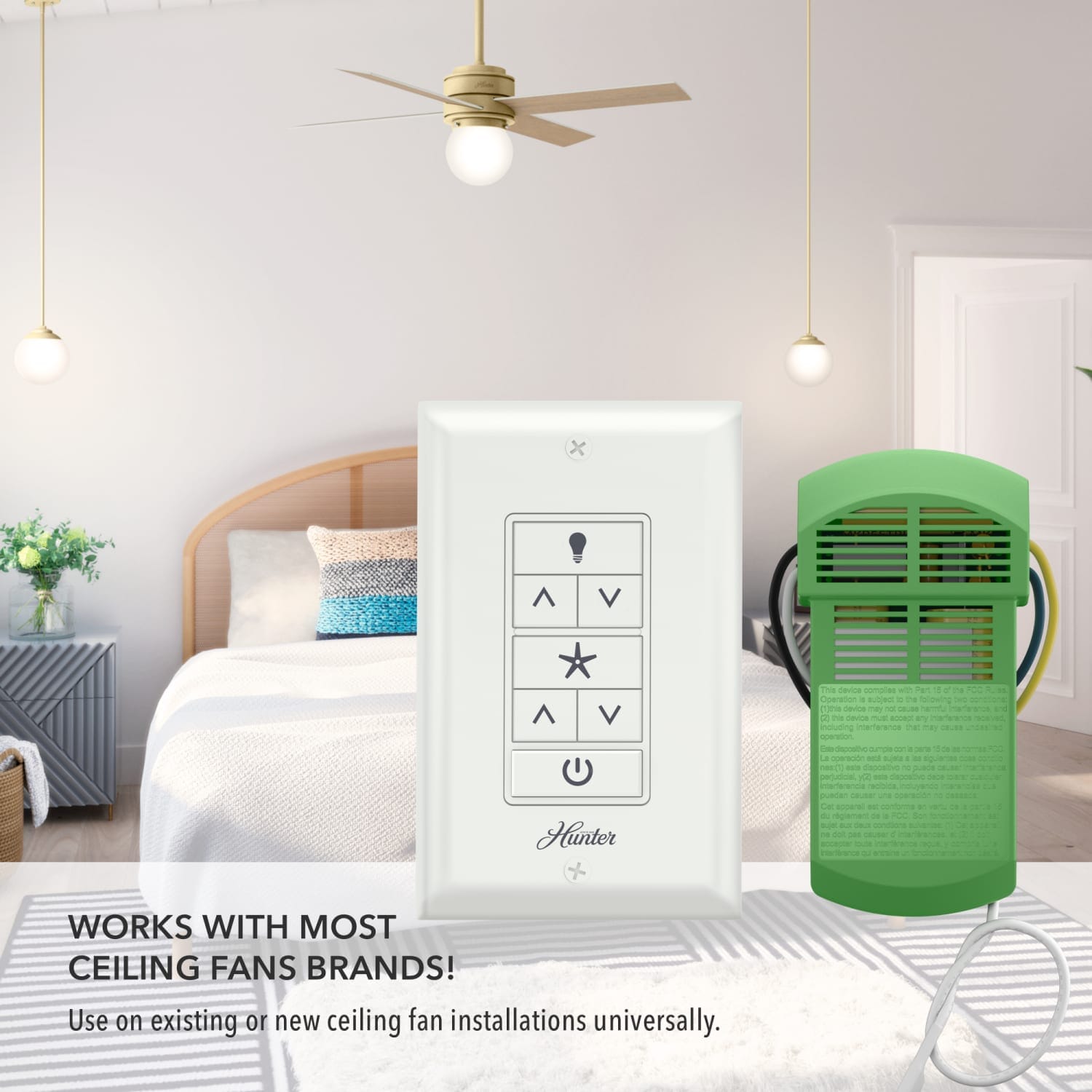 Universal Fan-Light Wall Control with Receiver - 99771 - Image 3