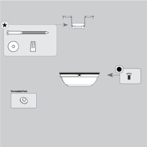 Canopy and Hanging Assembly-No Downrod-Fresh White - K031901826
